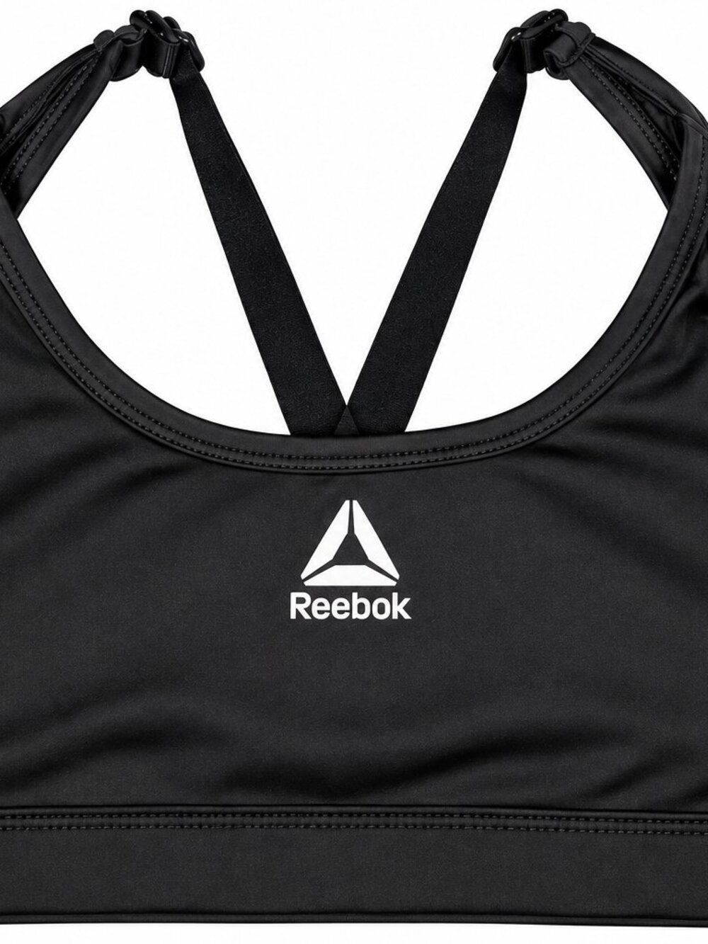 Reebok Sports Bra Black Strappy Back Size M